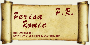 Periša Romić vizit kartica